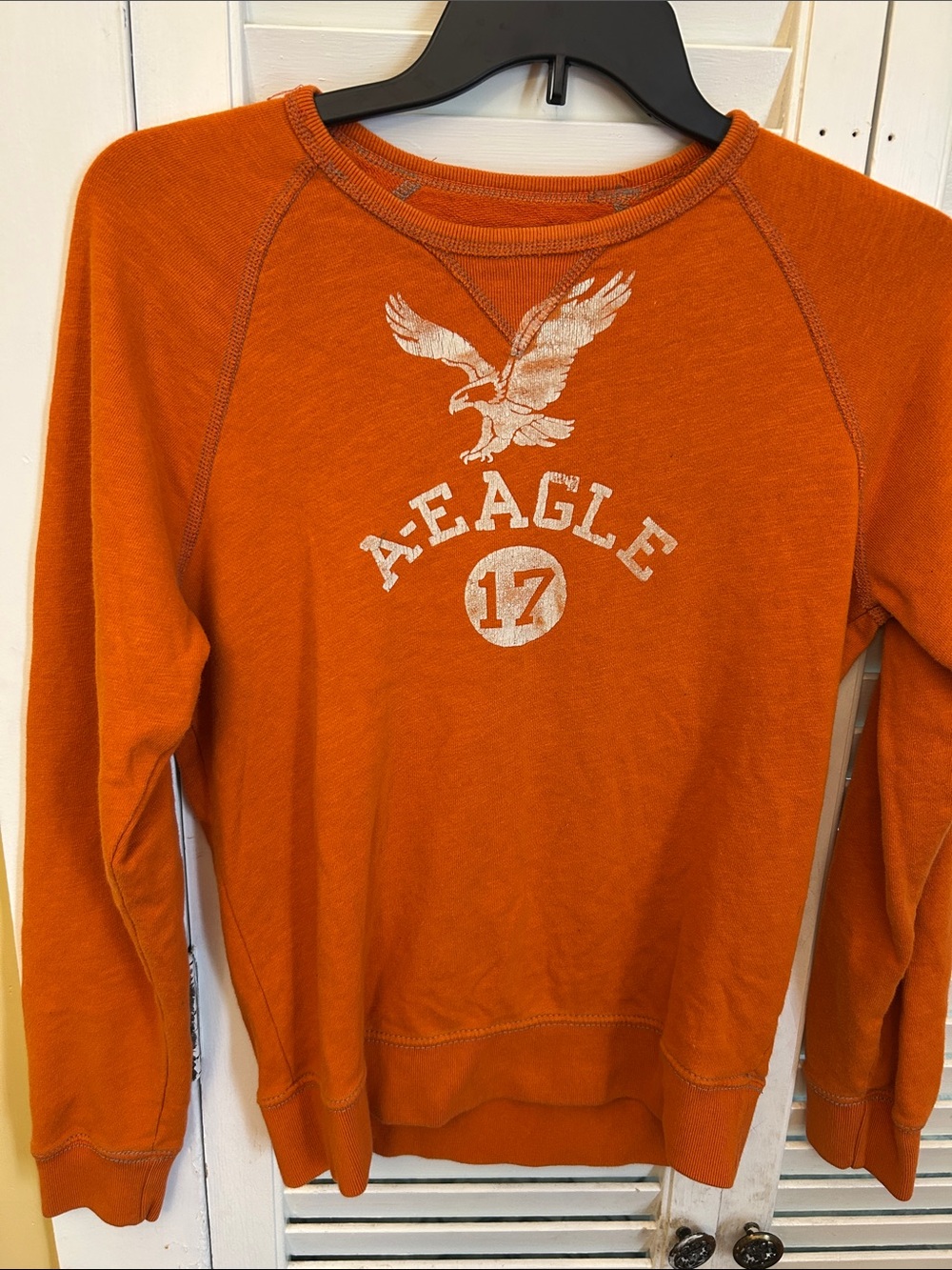 Y2K-American Eagle Outfitters Orange Graphic Crewneck Sweatshirt